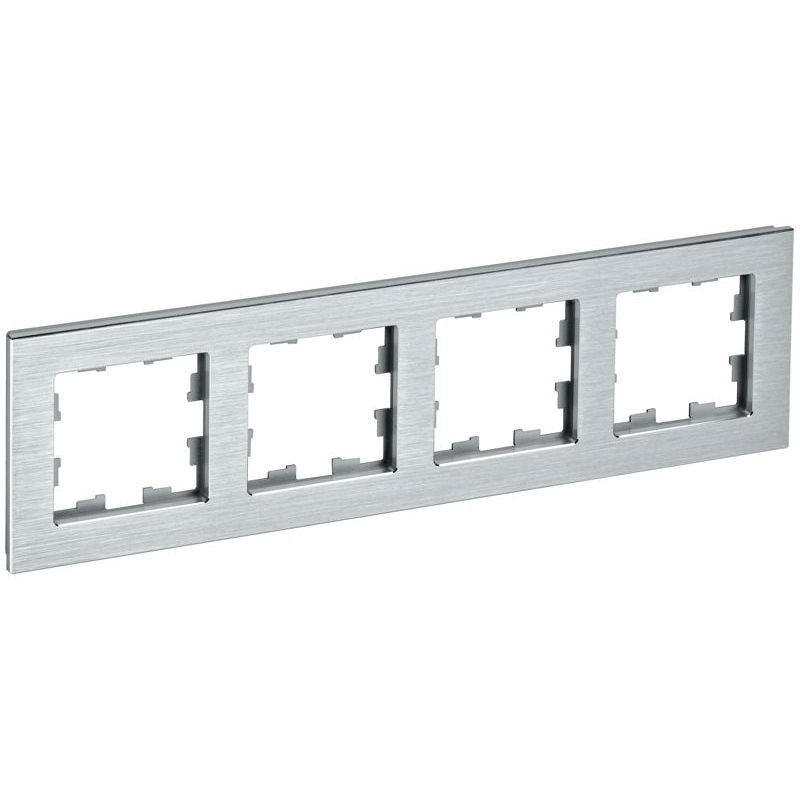 BRITE Рамка 4 -местная РУ-4-1-БрА металл алюминий IEK