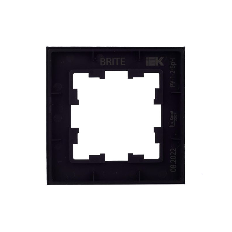 BRITE Рамка 1 -местная РУ-1-2-БрЧ стекло черный IEK