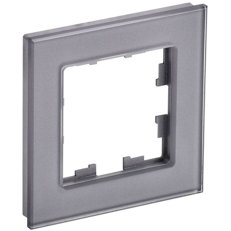 BRITE Рамка 1 -местная РУ-1-2-БрСе стекло серый IEK
