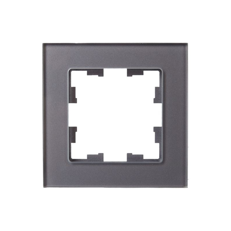 BRITE Рамка 1 -местная РУ-1-2-БрСе стекло серый IEK