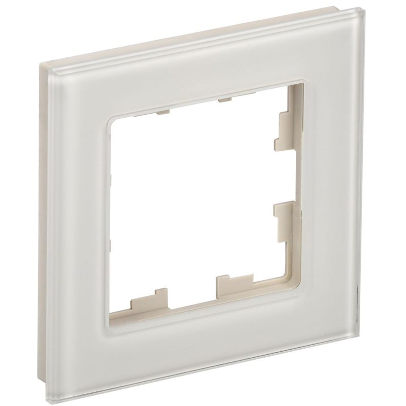 BRITE Рамка 1 -местная РУ-1-2-БрВа стекло ванильный IEK