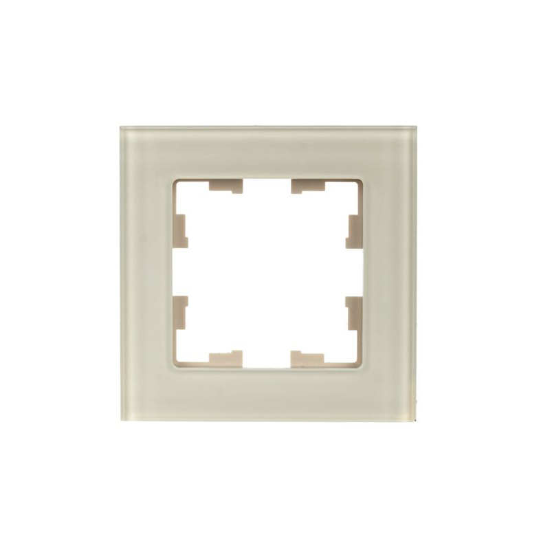 BRITE Рамка 1 -местная РУ-1-2-БрВа стекло ванильный IEK