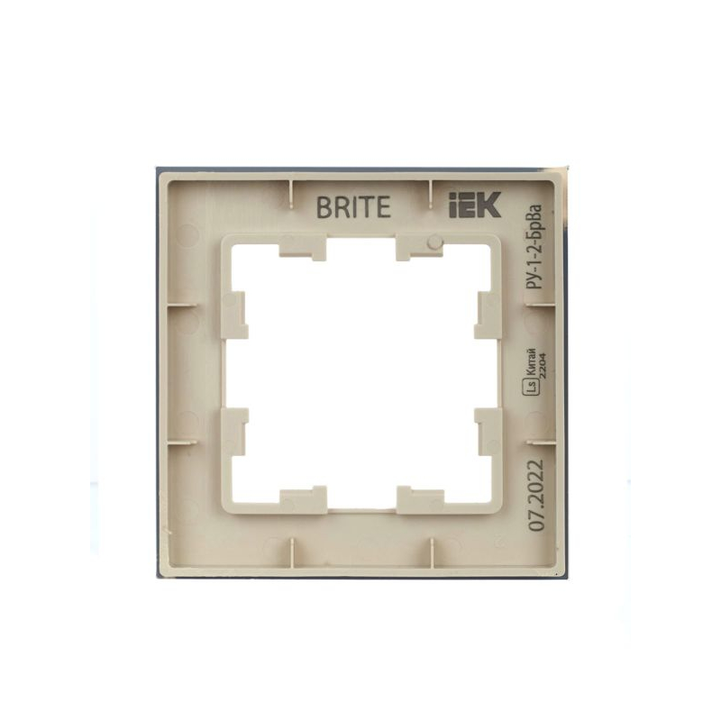 BRITE Рамка 1 -местная РУ-1-2-БрВа стекло ванильный IEK