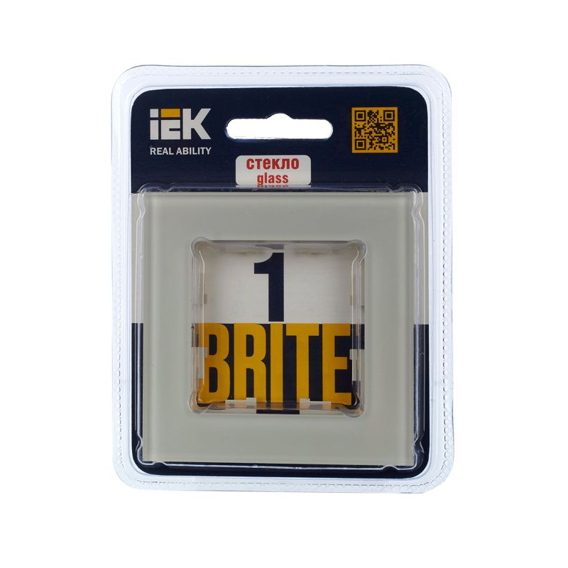 BRITE Рамка 1 -местная РУ-1-2-БрВа стекло ванильный IEK