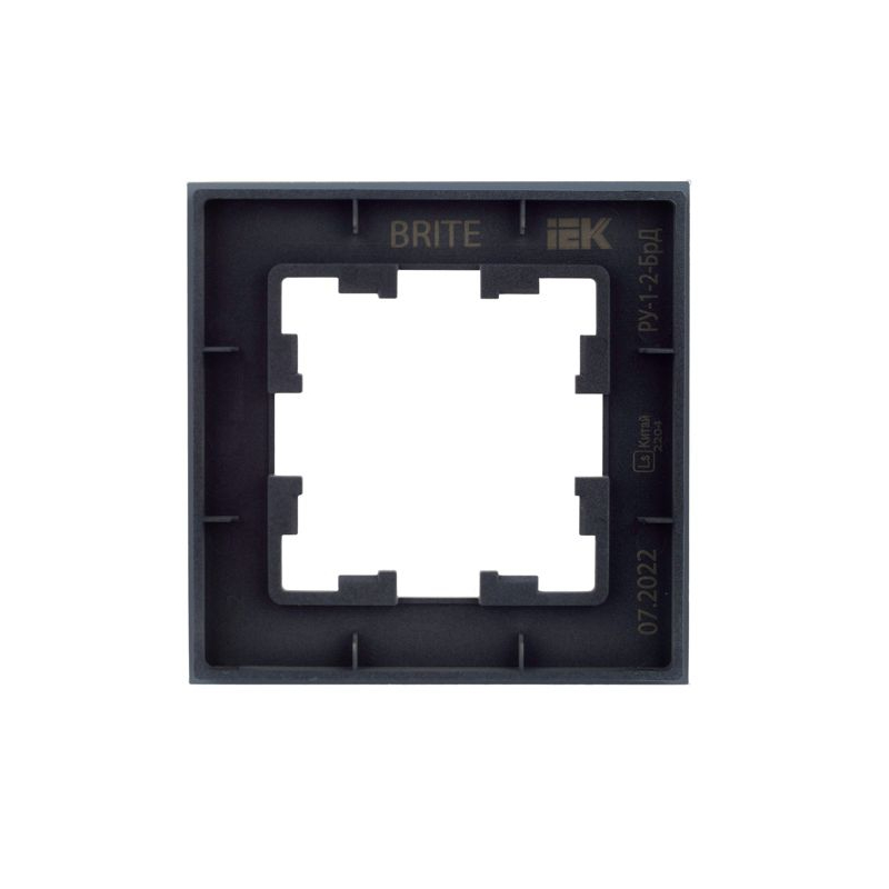 BRITE Рамка 1 -местная РУ-1-2-БрД стекло дымчатый IEK