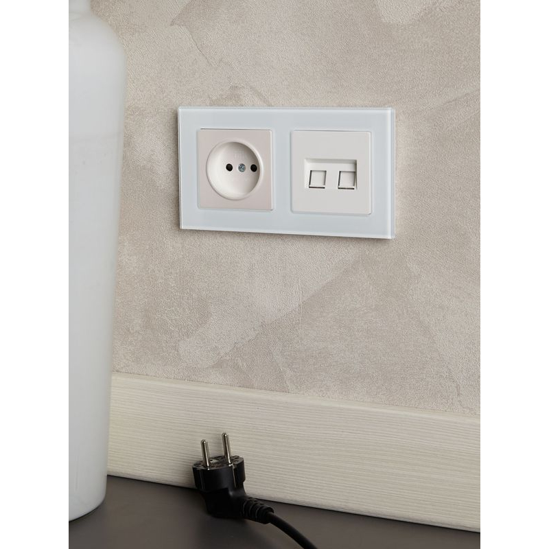 BRITE Рамка 2 -местная РУ-2-2-БрБ стекло белый IEK