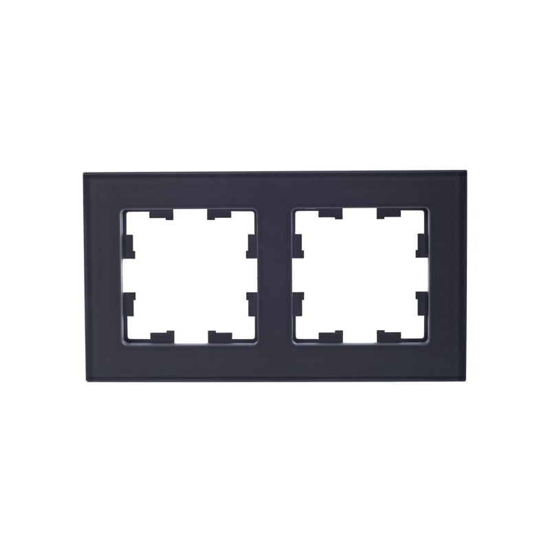 BRITE Рамка 2 -местная РУ-2-2-БрСе стекло серый IEK