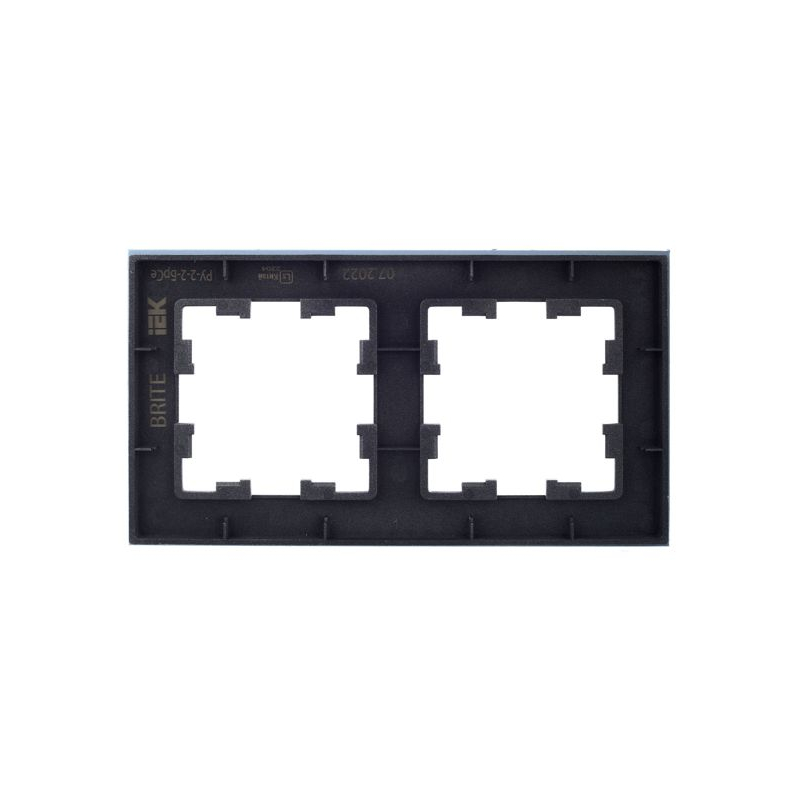 BRITE Рамка 2 -местная РУ-2-2-БрСе стекло серый IEK