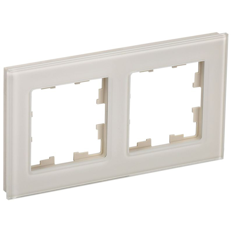 BRITE Рамка 2 -местная РУ-2-2-БрВа стекло ванильный IEK