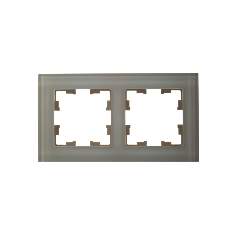 BRITE Рамка 2 -местная РУ-2-2-БрВа стекло ванильный IEK