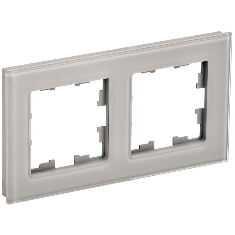 BRITE Рамка 2 -местная РУ-2-2-БрД стекло дымчатый IEK