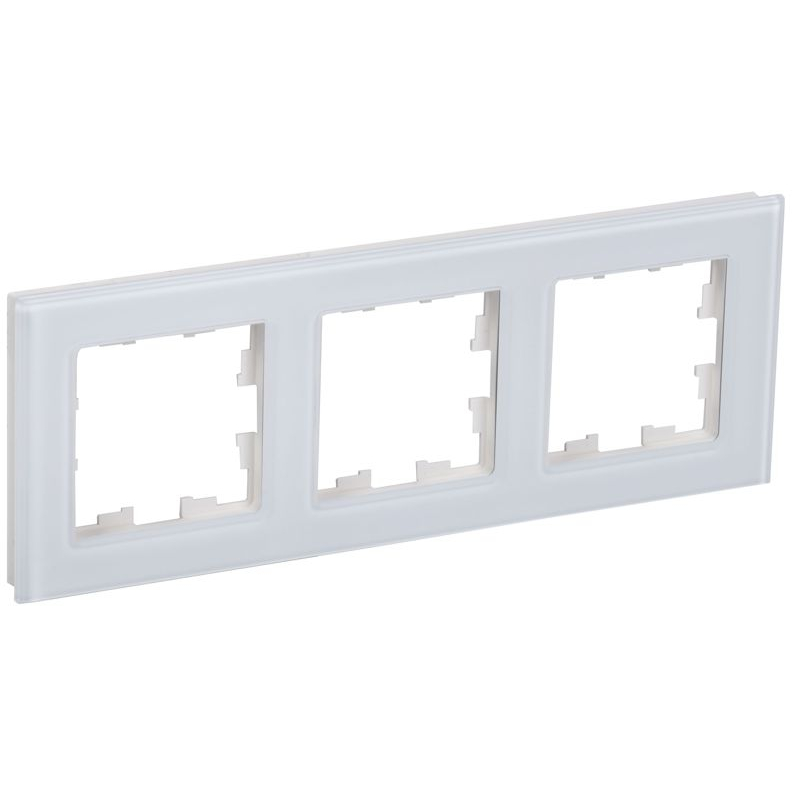 BRITE Рамка 3 -местная РУ-3-2-БрБ стекло белый IEK