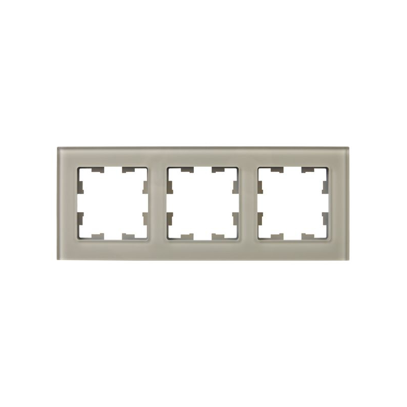 BRITE Рамка 3 -местная РУ-3-2-БрД стекло дымчатый IEK