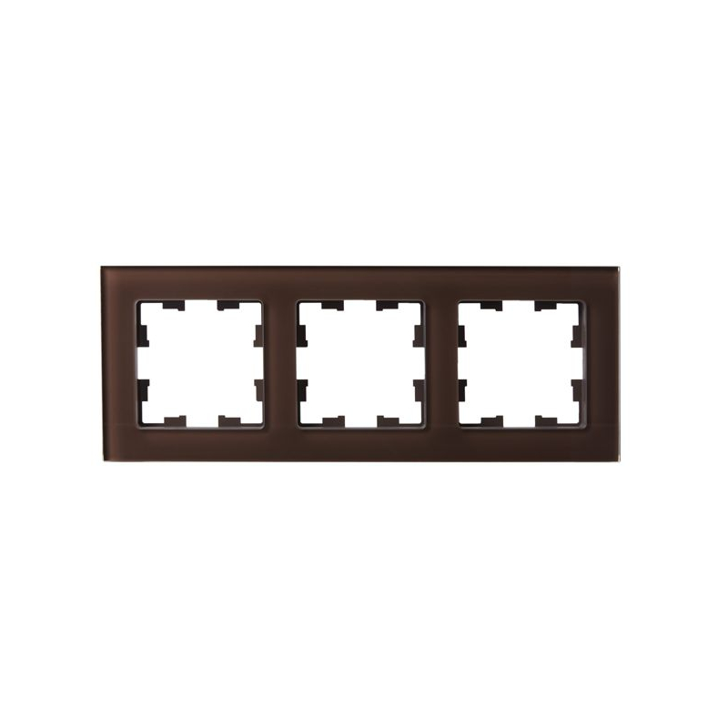 BRITE Рамка 3 -местная РУ-3-2-БрТБ стекло темная бронза IEK