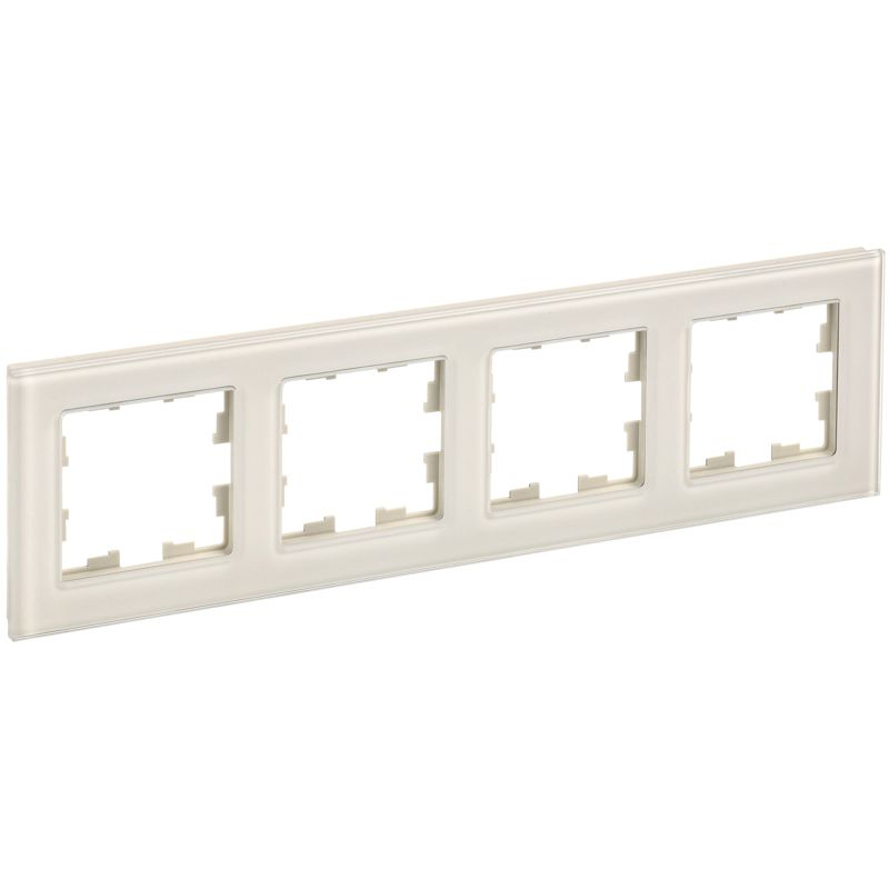 BRITE Рамка 4 -местная РУ-4-2-БрВа стекло ванильный IEK