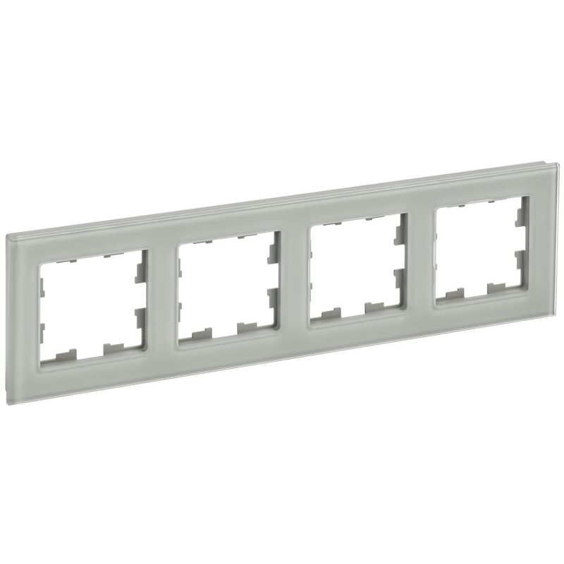 BRITE Рамка 4 -местная РУ-4-2-БрД стекло дымчатый IEK