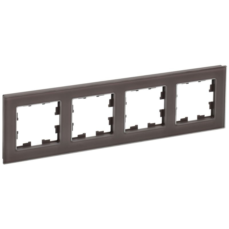BRITE Рамка 4 -местная РУ-4-2-БрТБ стекло темная бронза IEK
