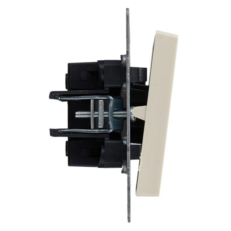 BRITE Выключатель 1-клавишный перекрестный 10А ВС10-1-3-БрКр бежевый IEK