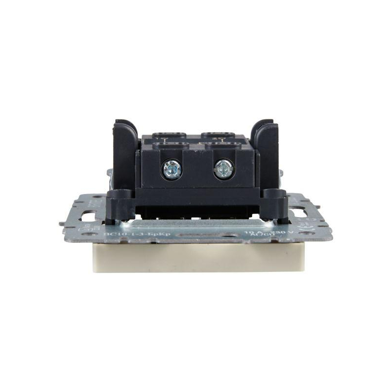 BRITE Выключатель 1-клавишный перекрестный 10А ВС10-1-3-БрКр бежевый IEK