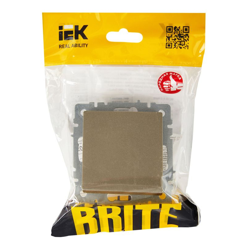BRITE Выключатель 1-клавишный перекрестный 10А ВС10-1-3-БрШ шампань IEK