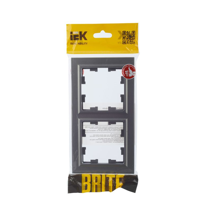 BRITE Рамка 2-местная РУ-2-БрС сталь IEK