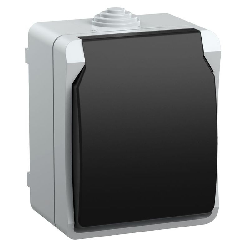 FORS Розетка 1-местная с заземлением для открытой установки 16А IP54 РСб20-3-ФСр серый IEK