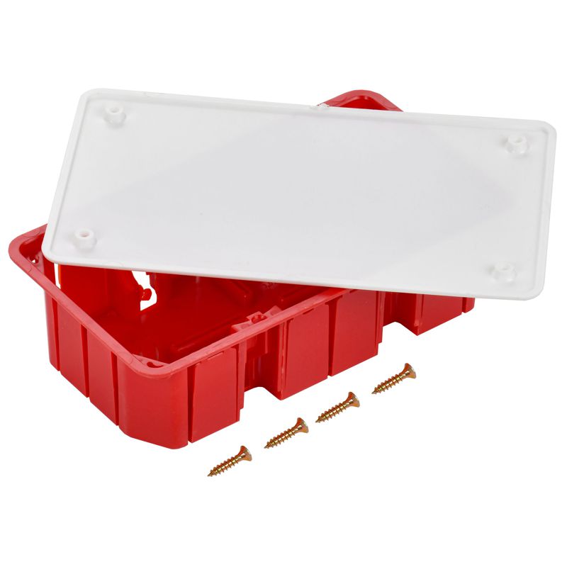 Коробка распаячная КМ41006 для твердых стен безгалогенная (HF) 172х96х45мм с саморезами с крышкой IEK