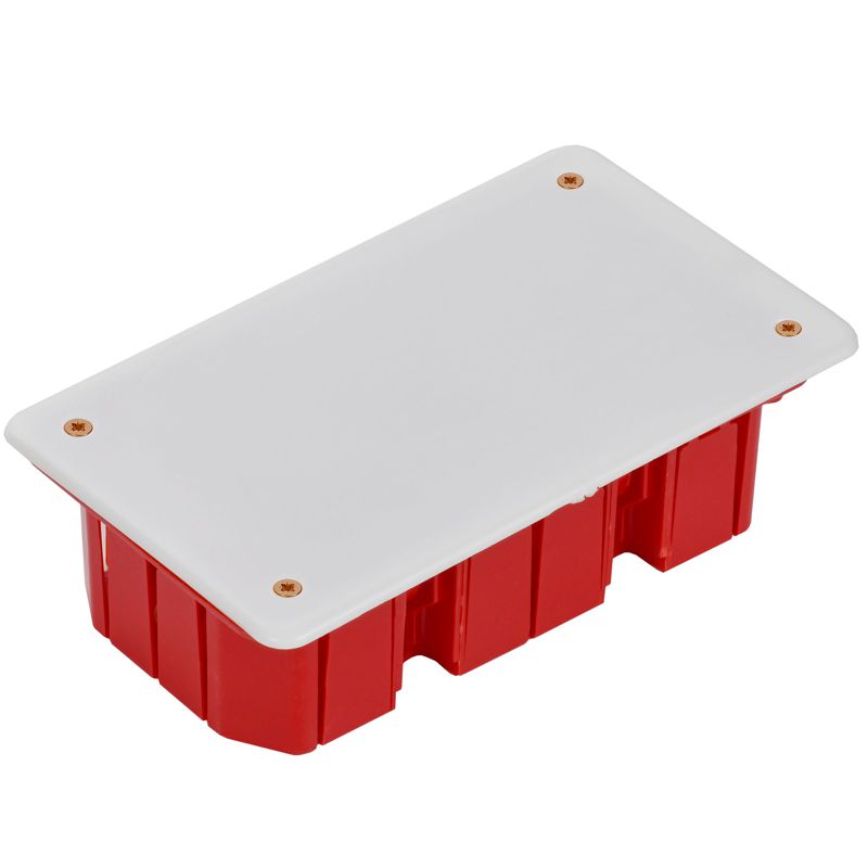 Коробка распаячная КМ41006 для твердых стен безгалогенная (HF) 172х96х45мм с саморезами с крышкой IEK