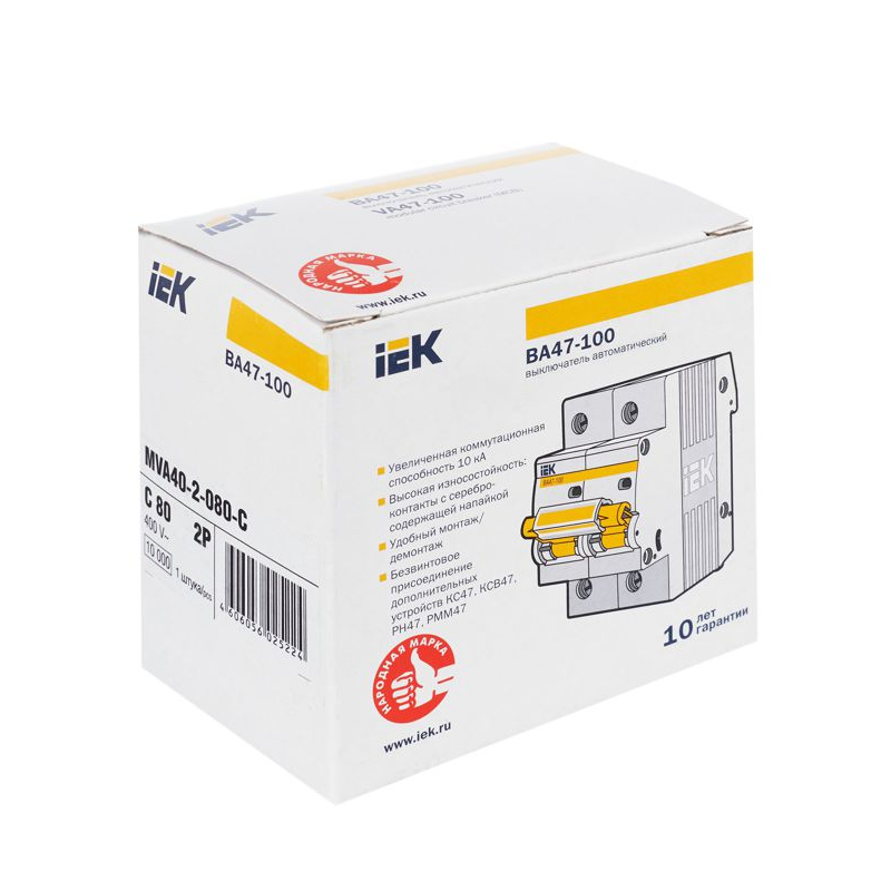 KARAT Автоматический выключатель ВА47-100 2P C 80А 10кА IEK