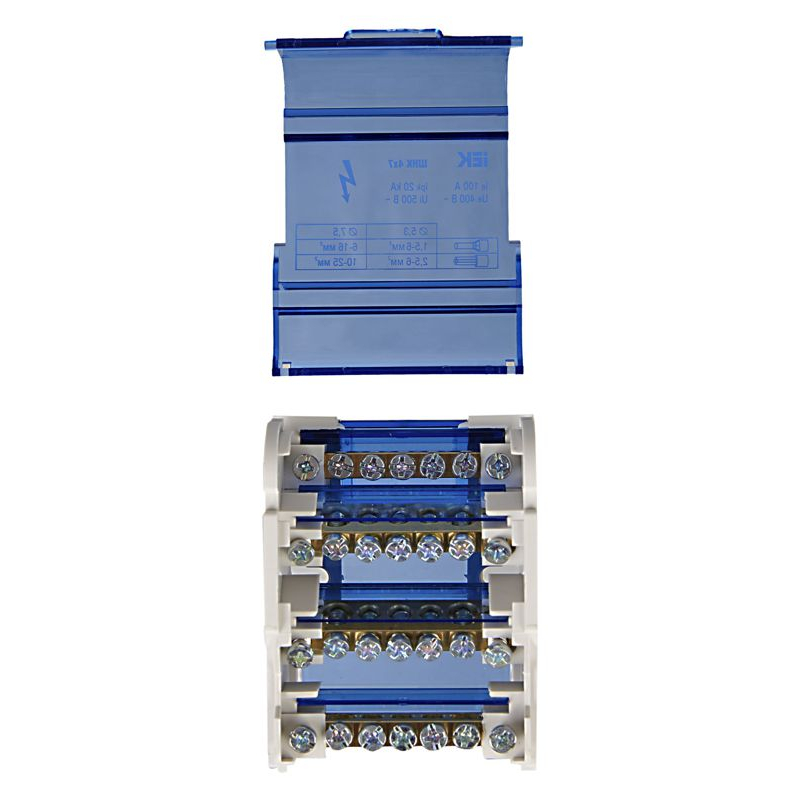Шины на DIN-рейку в корпусе (кросс-модуль) ШНК 4х7 3L+PEN IEK