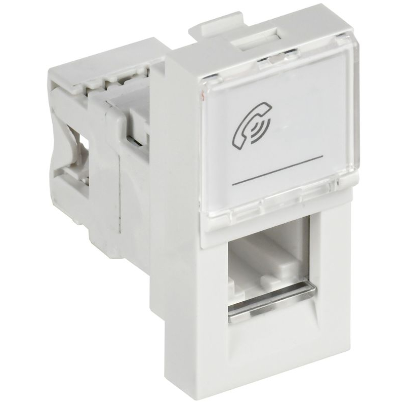 Розетка телефонная РКФ-10-00-П RJ-11 кат.3 (на 1 модуль) ПРАЙМЕР белая IEK