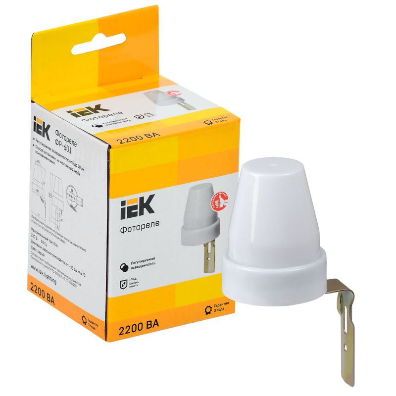 Фотореле ФР-601 2200ВА IP44 серый IEK