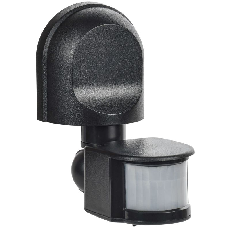 Датчик движения ДД-008 1100Вт 180град 12м IP44 черный IEK