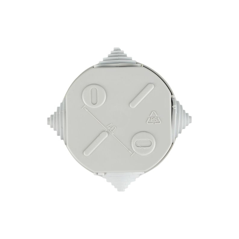 Коробка распаячная КМ41237 для открытой проводки безгалогенная (HF) D=75х40мм IP44 4 гермоввода серая IEK