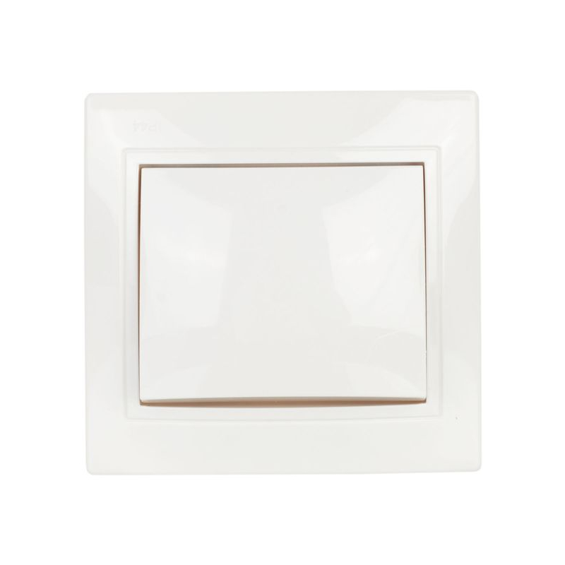 KVARTA Выключатель 1-клавишный 10А IP44 ВС10-1-0-КБ-44 белый GENERICA