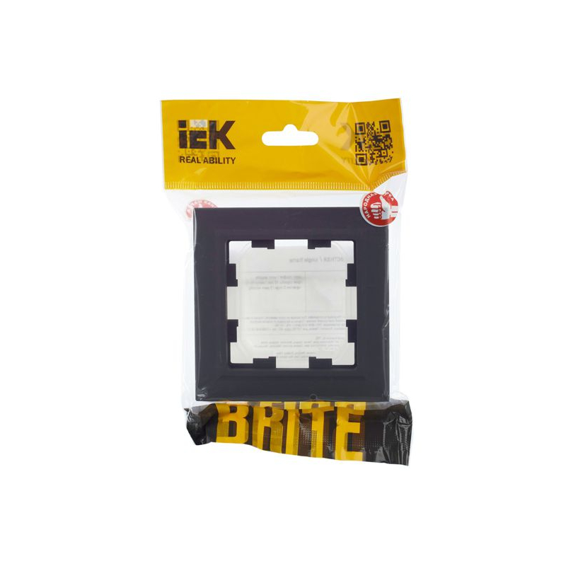 BRITE Рамка 1-местная IP44 РУ-1-БрГ-44 графит IEK