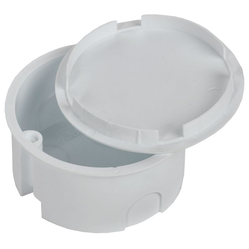 Коробка распаячная КМ41004 для твердых стен безгалогенная (HF) D=80х40мм с крышкой IEK