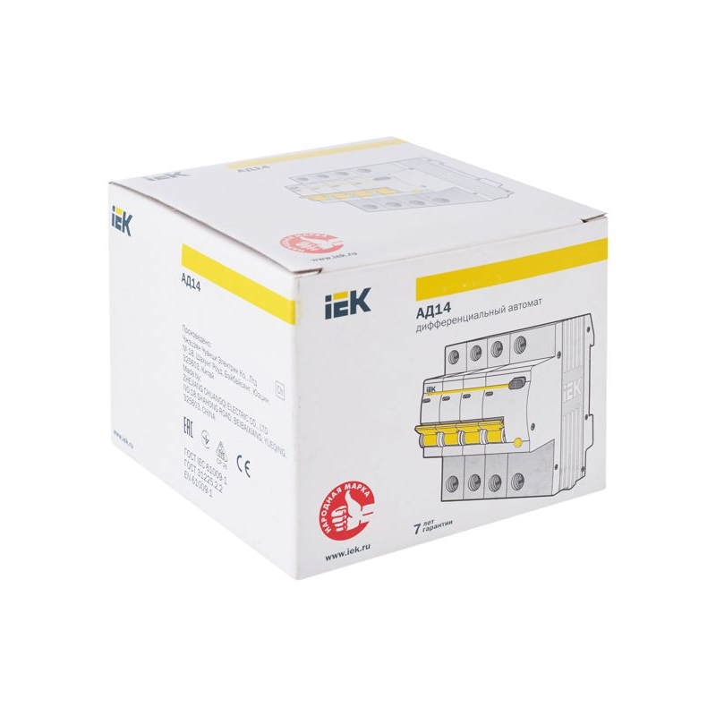 KARAT Дифференциальный автомат АД14 4P 6А 10мА тип AC IEK