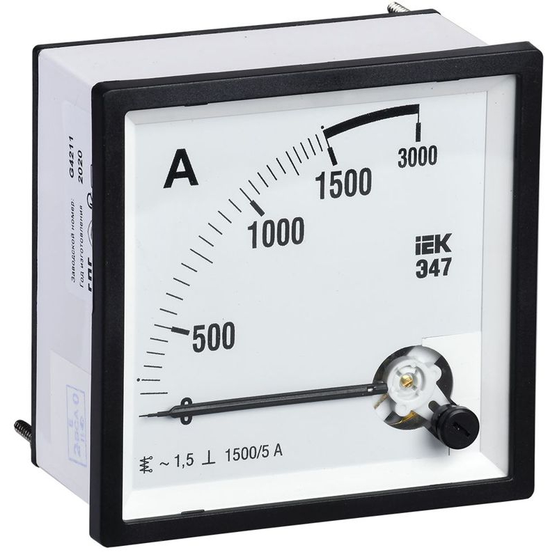 Амперметр аналоговый Э47 1500/5А класс точности 1,5 72х72мм IEK Амперметр аналоговый Э47 1500/5А класс точности 1,5 72х72мм IEK