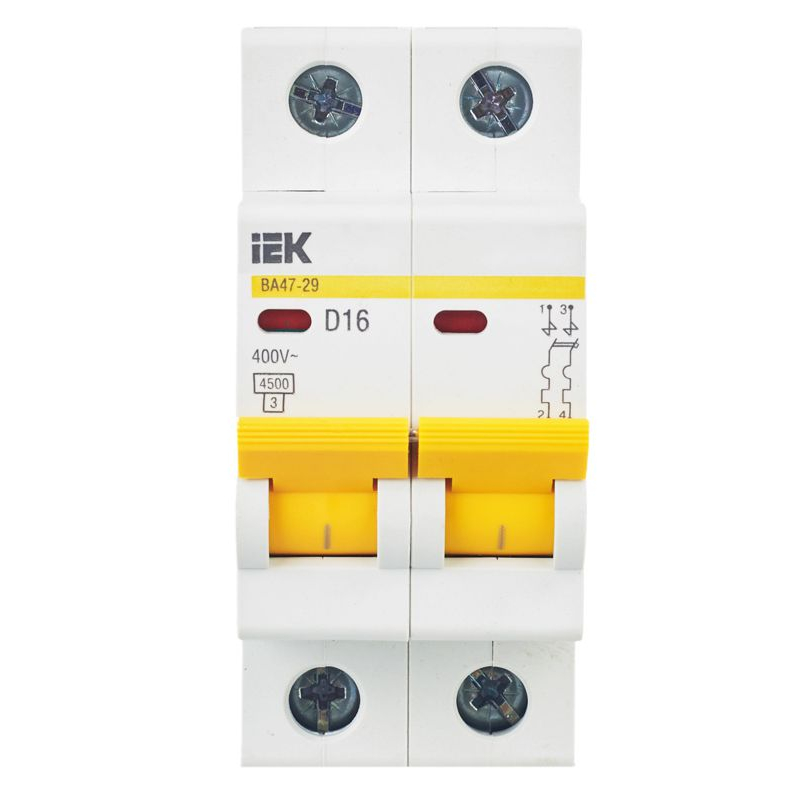 KARAT Автоматический выключатель ВА47-29 2P D 16А 4,5кА IEK