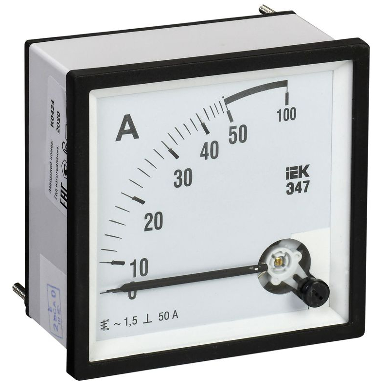 Амперметр аналоговый Э47 50А класс точности 1,5 72х72мм IEK