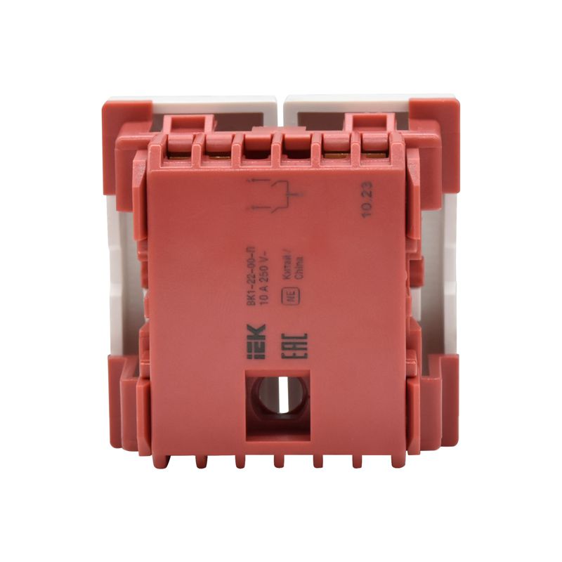 Выключатель двухклавишный ВК1-22-00-П (на 2 модуля) ПРАЙМЕР белый IEK