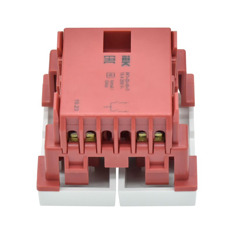 Выключатель двухклавишный ВК1-22-00-П (на 2 модуля) ПРАЙМЕР белый IEK