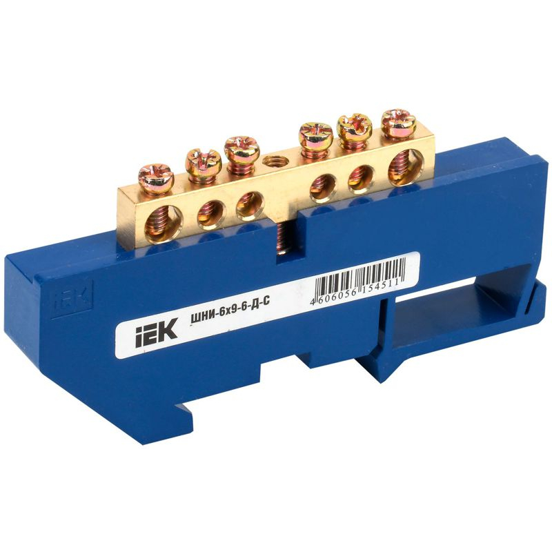 Шина N ноль на DIN-изол ШНИ-6х9-6-Д-С IEK