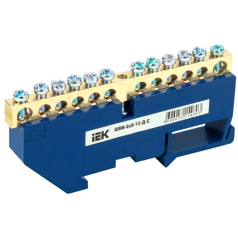 Шина N ноль на DIN-изол ШНИ-6х9-12-Д-С IEK