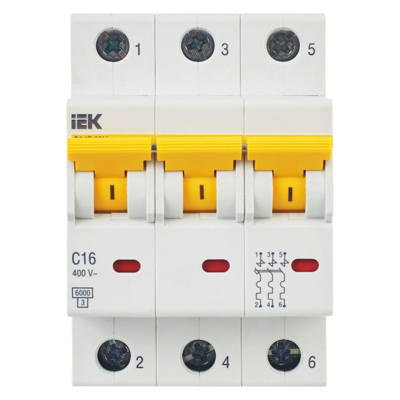 KARAT Автоматический выключатель ВА47-60M 3P C 16А 6кА IEK