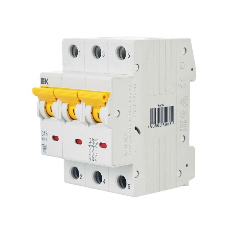 KARAT Автоматический выключатель ВА47-60M 3P C 16А 6кА IEK
