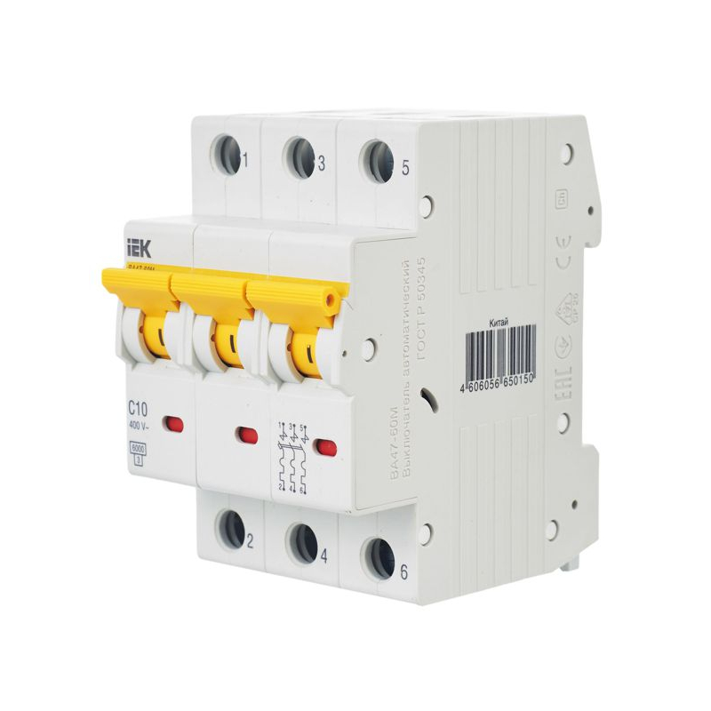 KARAT Автоматический выключатель ВА47-60M 3P C 10А 6кА IEK