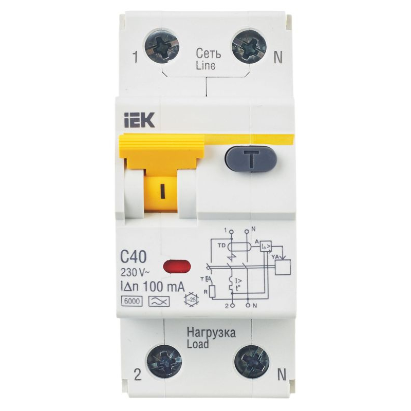 KARAT Автоматический выключатель дифференциального тока АВДТ 32 C40 100мА тип A IEK