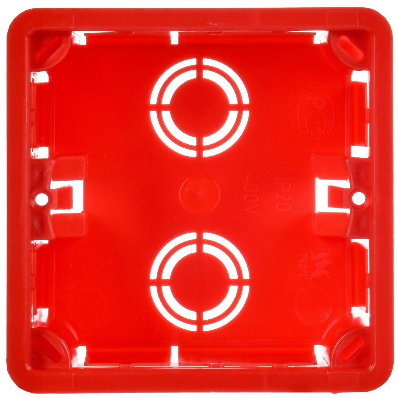 Коробка распаячная КМ41001 для твердых стен безгалогенная (HF) 92х92х45мм с саморезами с крышкой IEK